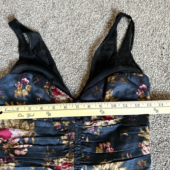 Free People Mesh Sleeveless Floral Dress Navy Blue Size Four 4 - Picture 11 of 11